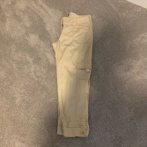 WHBM Perfect Khaki Crop Cargo Pants Size 0.